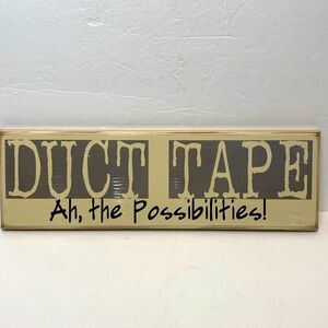 DUCT TAPE Wooden Sign Man Cave Garage Humor Decor